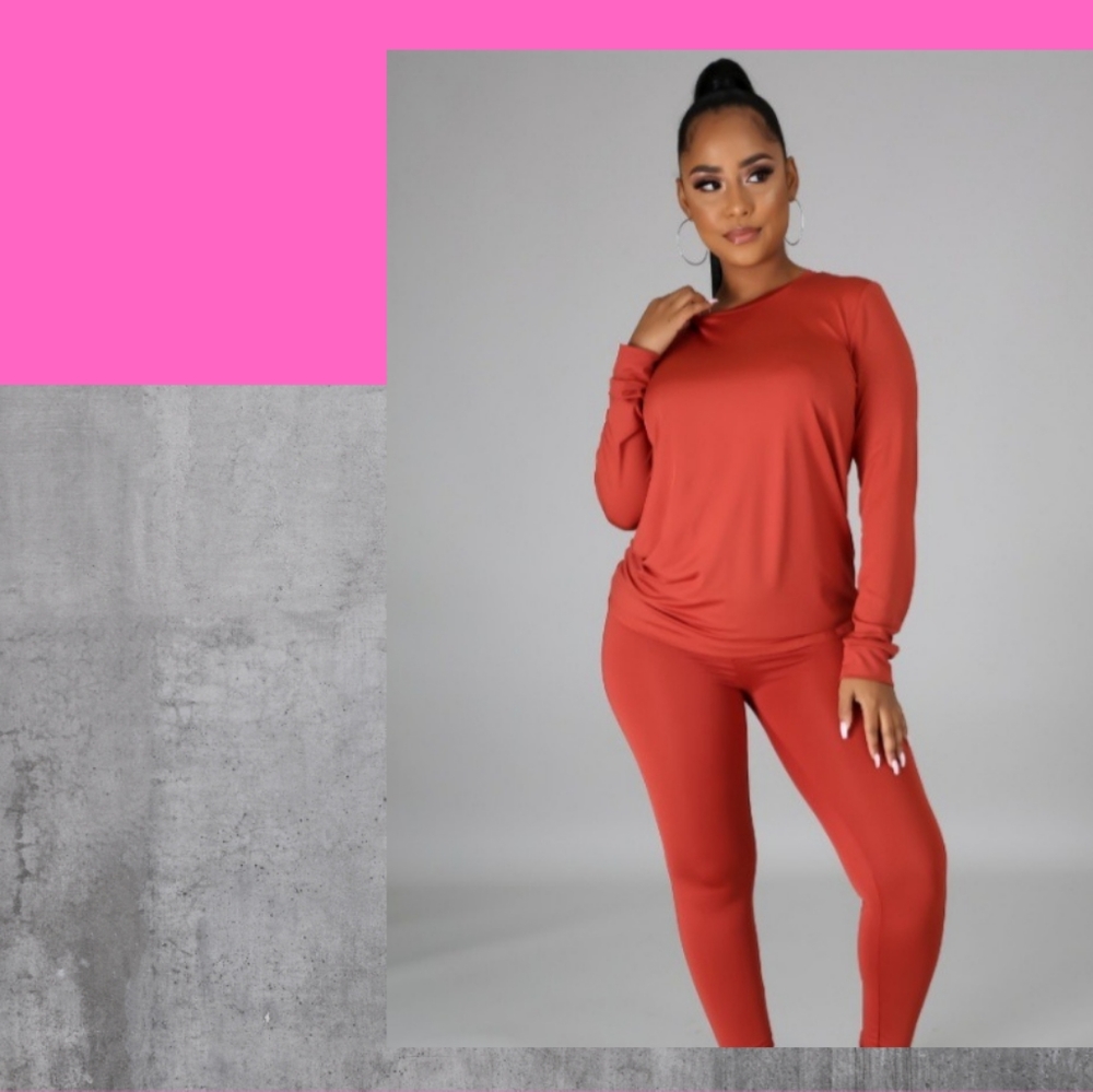 Two Piece Rust Legging Set